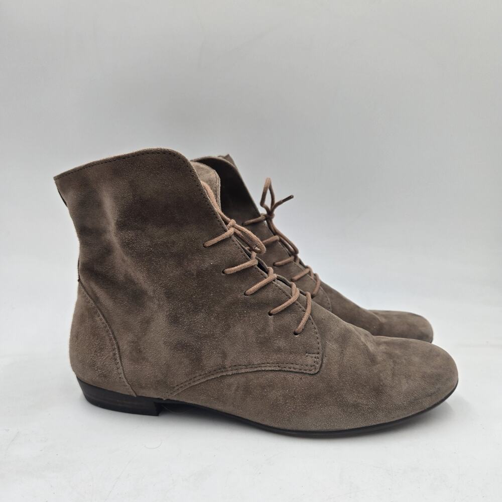 Paul Green Munchen Womens Sz 7 Lace Up Ankle Walking Boots Tan Suede UK 4.5